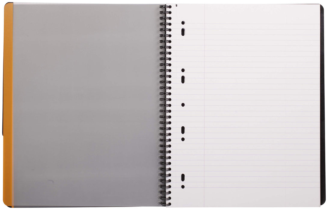 Rhodia Notebook 119236C A4+ Ruled Spiral Bound PP (Polypropylene) Soft Cover Black Perforated 180 Pages 90 Sheets