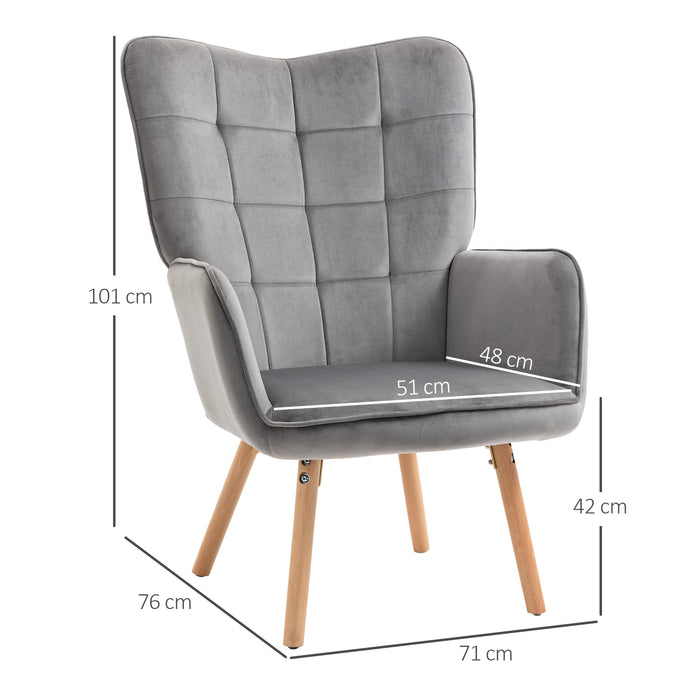 HOMCOM Accent Chair 839-132V70GY Grey