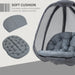 OutSunny Hanging Chair Steel, Mesh, PL (Polyester), PP (Polypropylene) Cotton Grey 970 x 1,260 x 1,720 mm