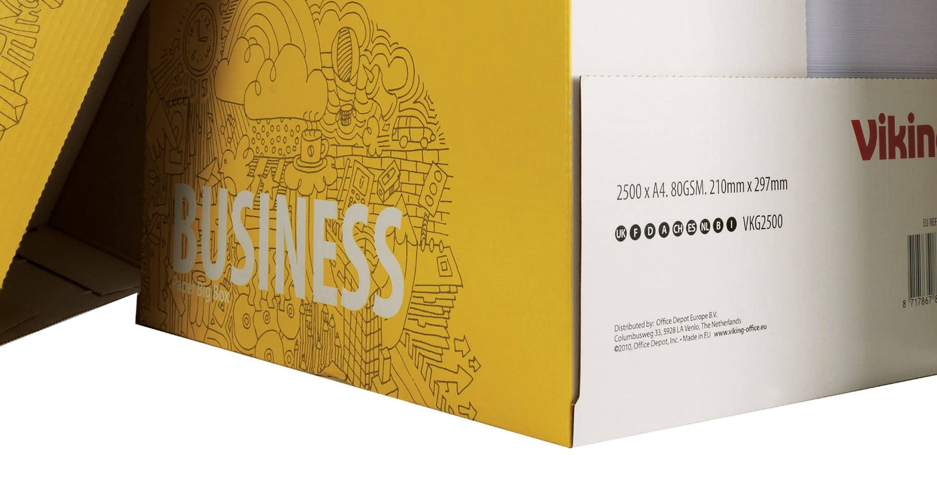 Viking Business A4 Printer Paper White 80 gsm Smooth 2500 Sheets