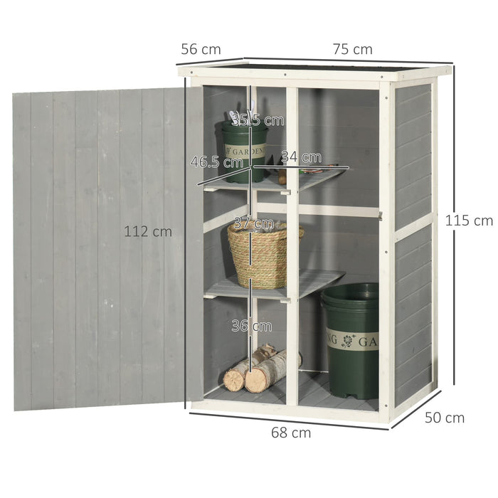 OutSunny Garden Shed with Shelves Grey 56 x 115 cm