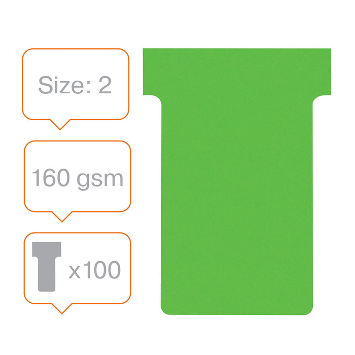 Nobo Size 2 T Cards Green 6 x 8.5 cm Pack of 100