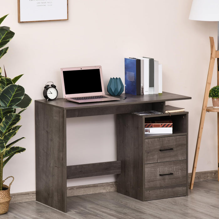 HOMCOM Desk with Shelves Grey 480 x 762 mm