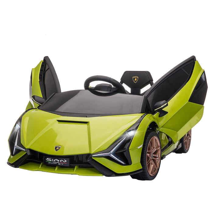 HOMCOM Lamborghini SIAN 12V Kids Electric Ride On Car Toy with Remote Control Green