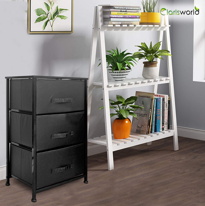 Clarisworld Storage Unit PP-9951BK with 3 Drawers Black