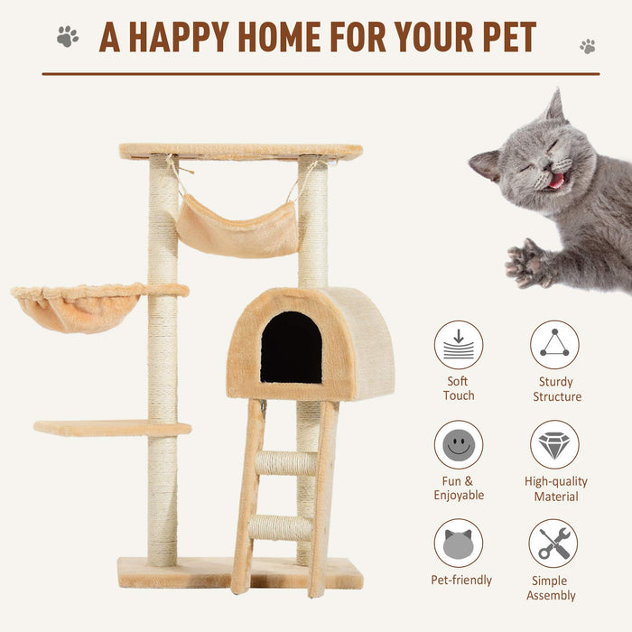 PawHut Cat Tree Deep Beige 300 mm x 550 mm x 1000 mm