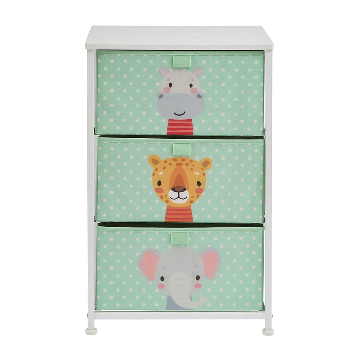 Liberty House Toys Storage Chest 5L-202-JUN Steel and Fabric 2+ 450 (W) x 300 (D) x 730 (H) mm Green