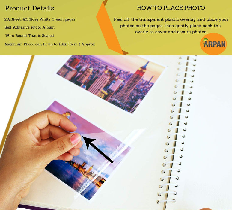 ARPAN Photo Album CL-FL40-X3 20 Sheets Cream Pack of 3