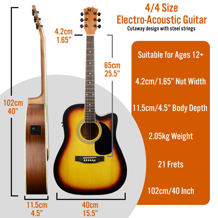 3rd Avenue Electro-Acoustic Guitar Set Sunburst