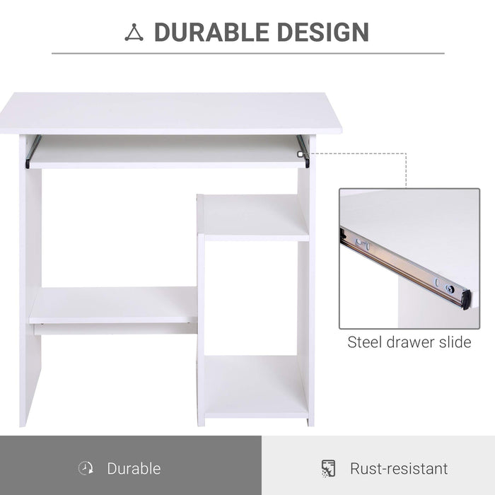 HOMCOM Computer Desk White 450 x 735 mm