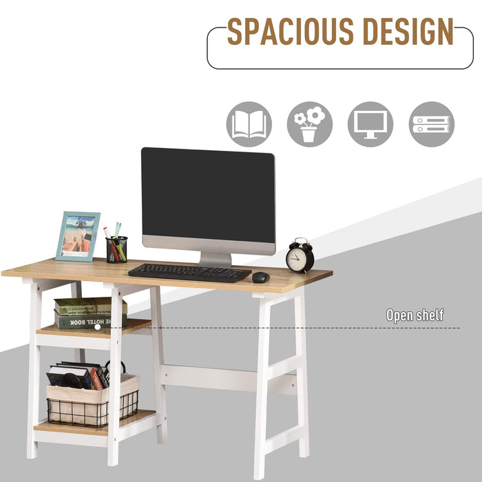 HOMCOM Desk with Shelves Brown 510 x 740 mm