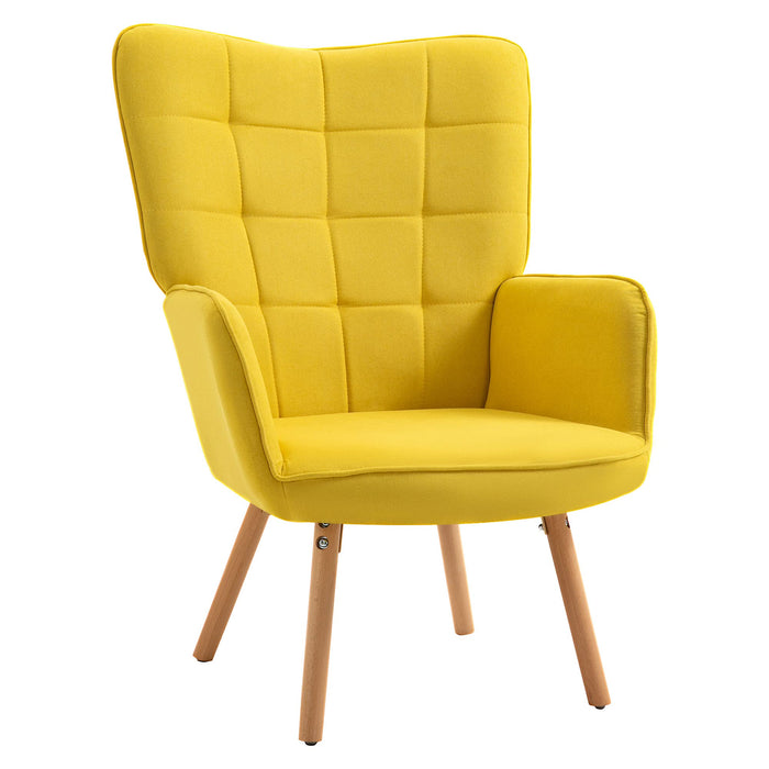 HOMCOM Accent Chair 839-132V70YL Yellow