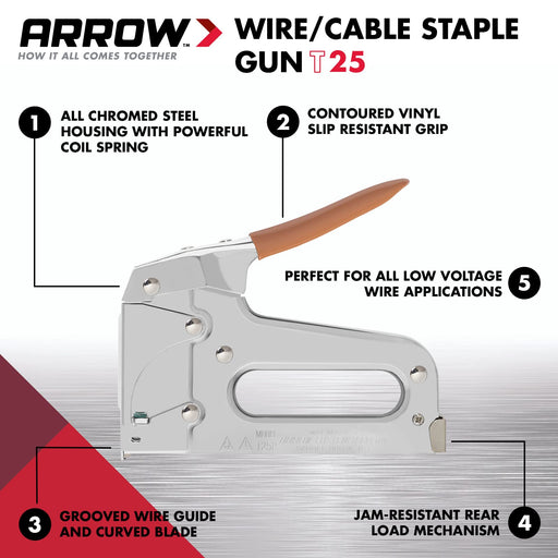 Arrow T25 Heavy Duty Staple Gun Silver