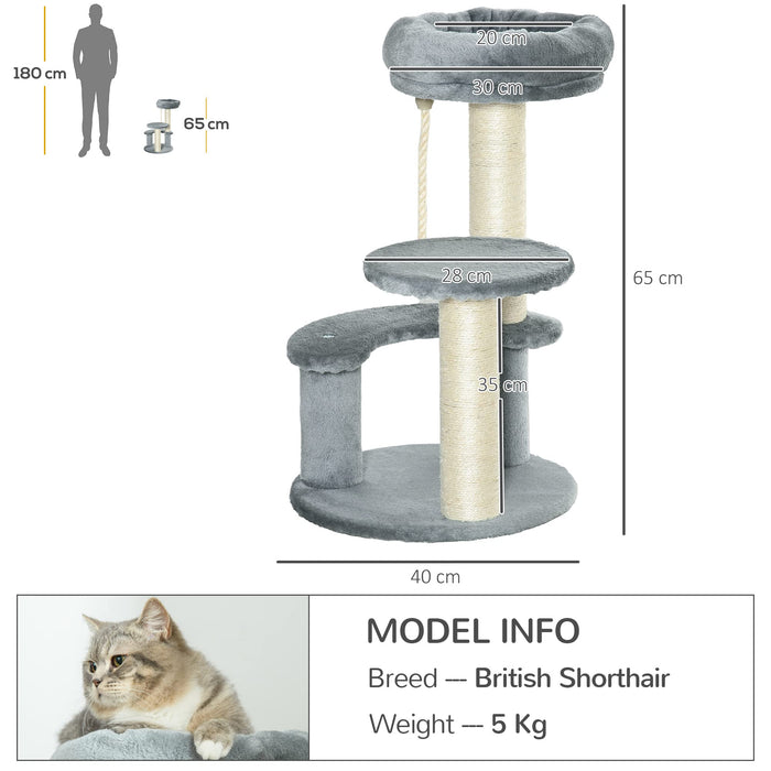 PawHut Cat Tree Grey 400 mm x 650 mm