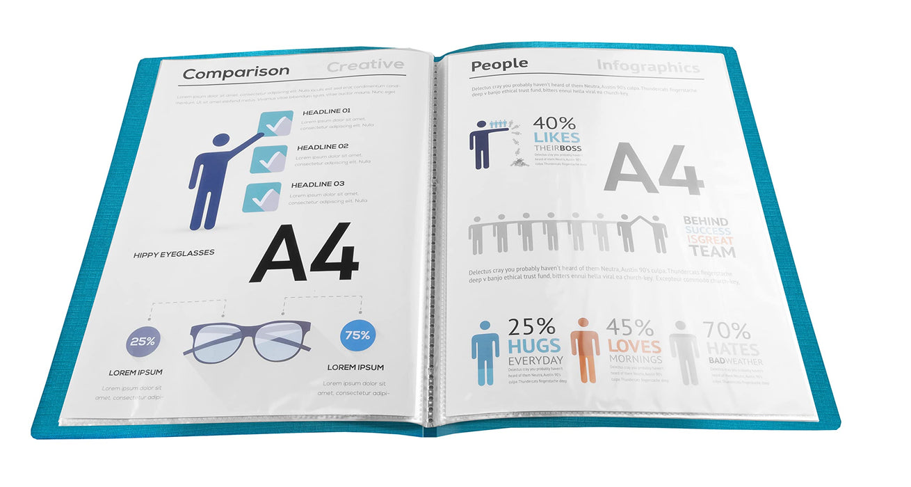 Exacompta Display Books A4 Assorted 240 x 330 mm Coated Card Pack of 4