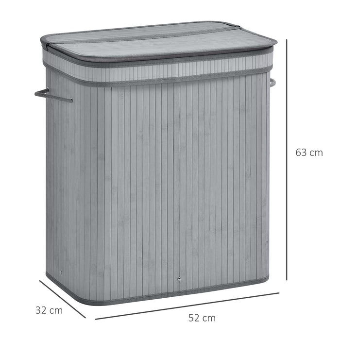 HOMCOM Laundry Basket 32 x 63 x 52 cm 100 L Grey