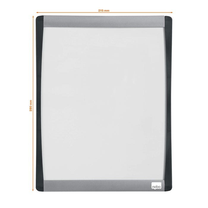 Nobo Mini Wall Mountable Magnetic Whiteboard 1903778 Lacquered Steel Arched Frame 215 x 280 mm White