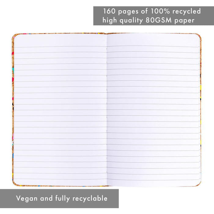 Pukka Planet Cork Softcover Notebook 215 x 135mm 160 Page 8mm Lined 80gsm Recycled FSC Paper - 9855-SPP