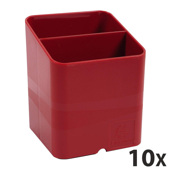 Exacompta Pen Pot 67718D Classic Polysterene 93 x 74 x 74 mm Red Pack of 10