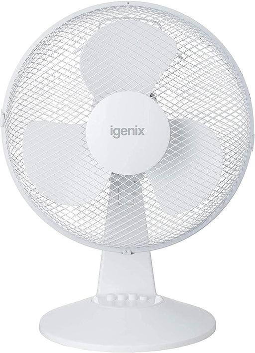 igenix Desk Fan FANPK06 Non Height Adjustable Main 25 W Plastic White 2 21.5 x 27.5 x 38 cm Pack of 2