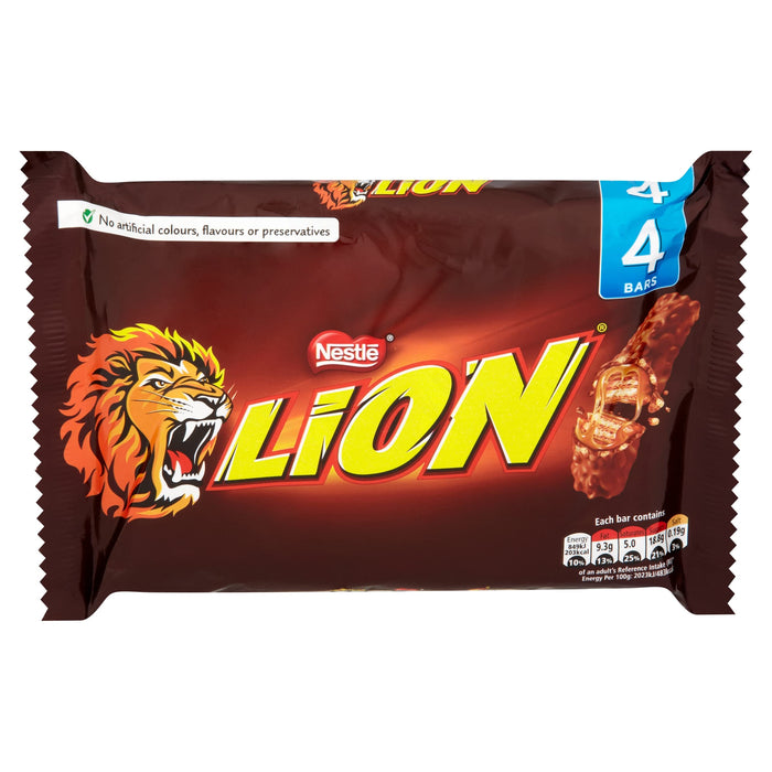 Nestlé Lion Milk Chocolate Bar No Artificial Colours, Flavours or Preservatives 42g Pack of 4