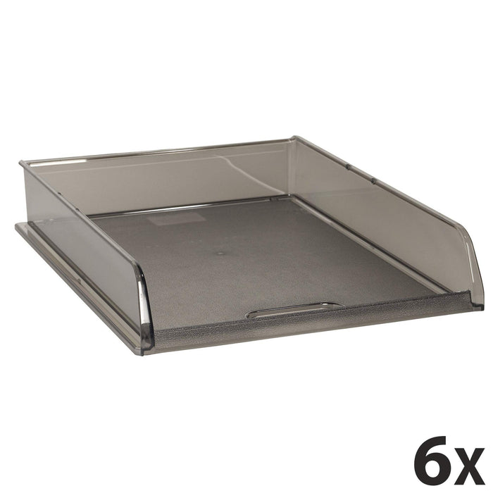 Exacompta Letter Tray B4 Grey, Transparent Pack of 6