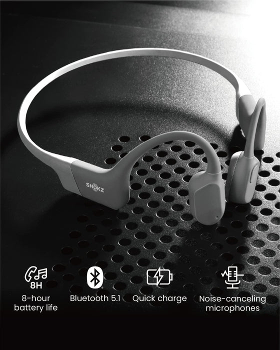 Shokz OpenRun Grey Bone Conduction Bluetooth NeckBand Headset