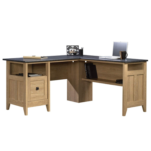 Home Study Home Office L-Shaped Desk Dover Oak with Slate Finish - 5412320