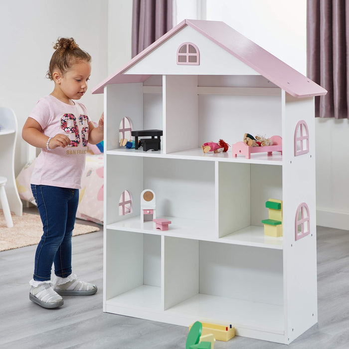 Liberty House Toys Bookcase LHT10101 Medium-density fibreboard 3+ 830 (W) x 300 (D) x 1,065 (H) mm White