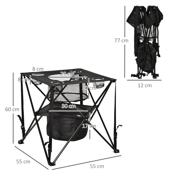 OutSunny Picnic Table Black 550 x 600 mm