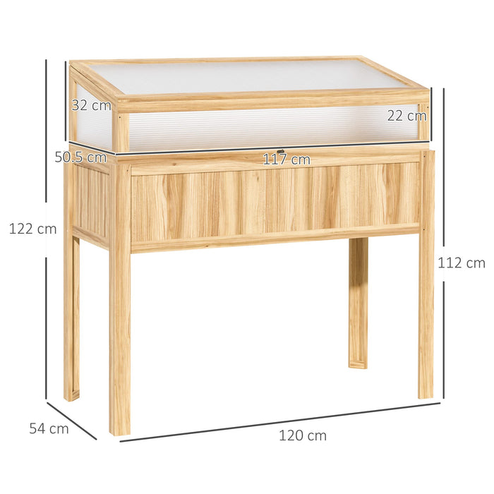 OutSunny Greenhouse 0.54 x 1.2 x 1.22 m Natural wood finish