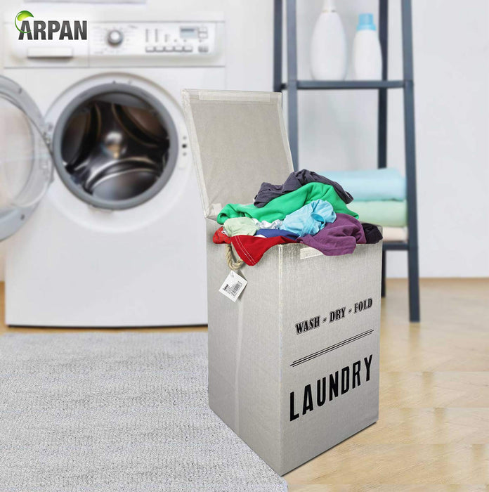 ARPAN Laundry Basket WB-9928 Oxford Cloth White 34 cm x 59 cm