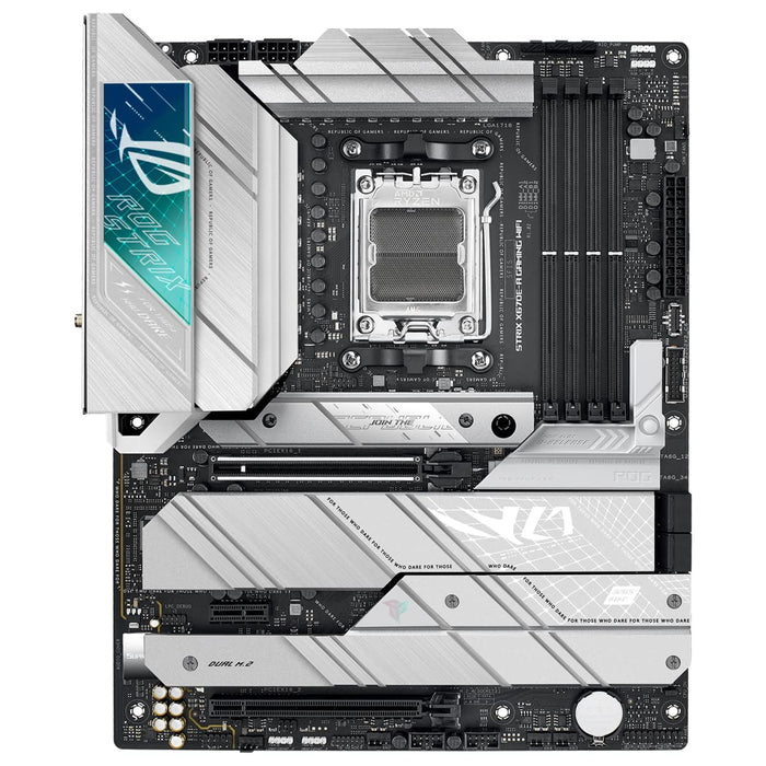 ASUS ROG Strix X670E-A Gaming WiFi - Motherboard - ATX - Socket AM5 - AMD X670 Chipset - USB 3.2 Gen 1, USB 3.2 Gen 2, USB-C Gen 2x2, USB-C 3.2 Gen2 - 2.5 Gigabit LAN, Wi-Fi 6, Bluetooth - onboard graphics (CPU required) - HD Audio (8-channel)