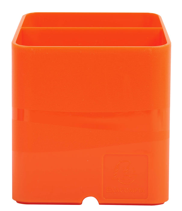 Exacompta Pen Pot 67788D Classic Polysterene 93 x 74 x 74 mm Tangerine Pack of 10