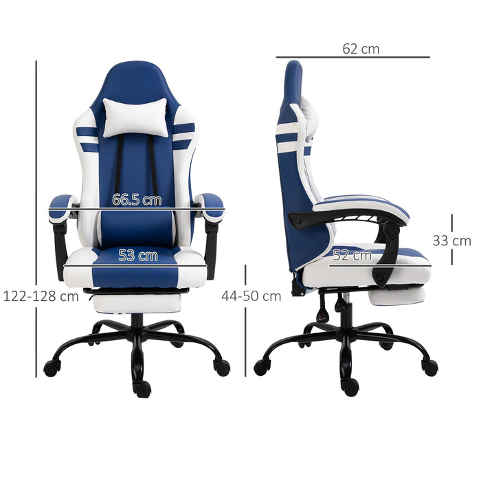 Vinsetto Gaming Chair 921-278V70BU Blue 52 (W) x 62 (D) x 128 (H) mm