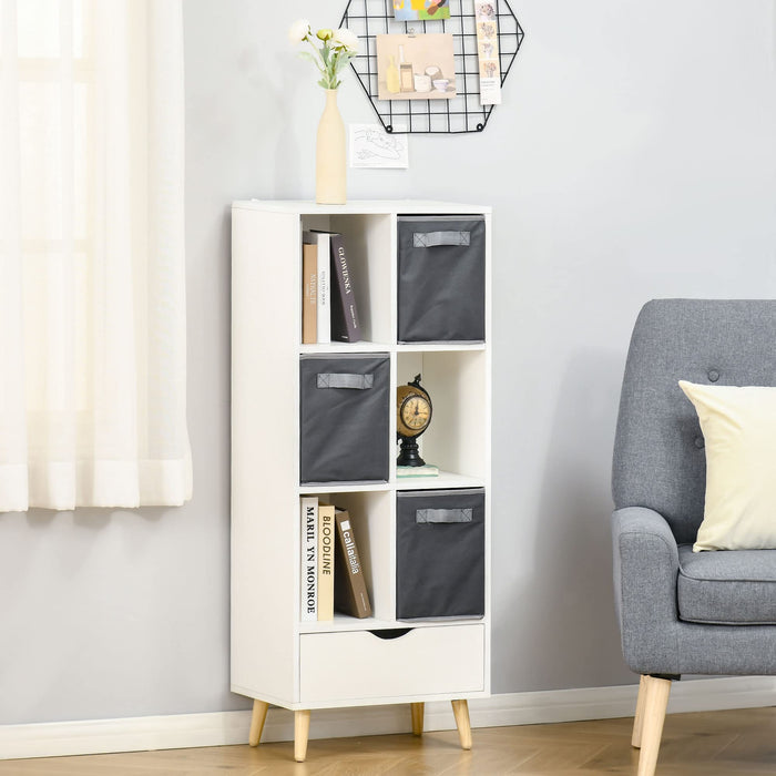 HOMCOM Bookcase White 295 x 500 x 1,200 mm