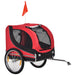 PawHut Pet Trailer Black, Red 730 mm x 1300 mm x 900 mm