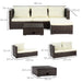 OutSunny Sofa 640 x 1,300 x 620 mm Polyethylene,Alloy Steel, Rattan,Metal Brown