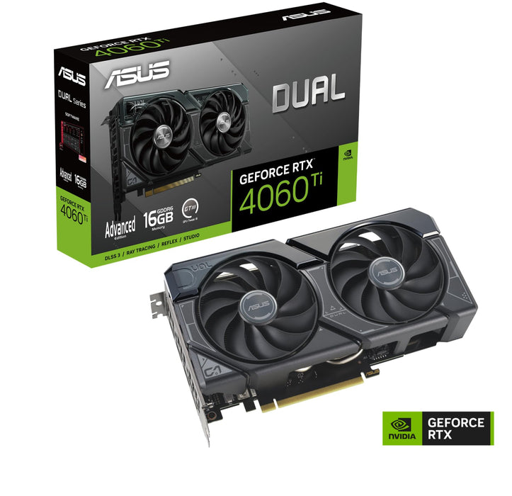 ASUS Dual GeForce RTX 4060 Ti 16GB - Advanced Edition - graphics card - GeForce RTX 4060 Ti - 16 GB GDDR6 - PCIe 4.0 - HDMI, 3 x DisplayPort