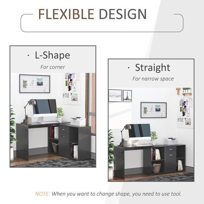 HOMCOM L Shaped Desk White 1,150 x 760 mm