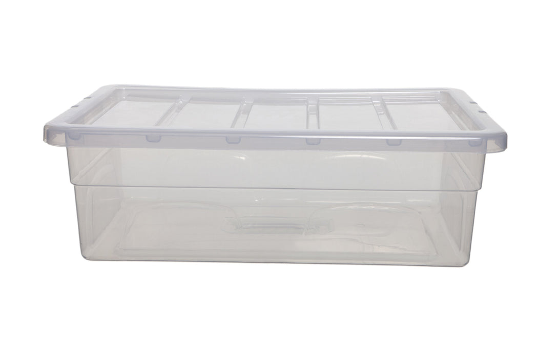 Whitefurze Spacemaster Storage Box + Lid 28 L Transparent 56 x 38 x 18 cm