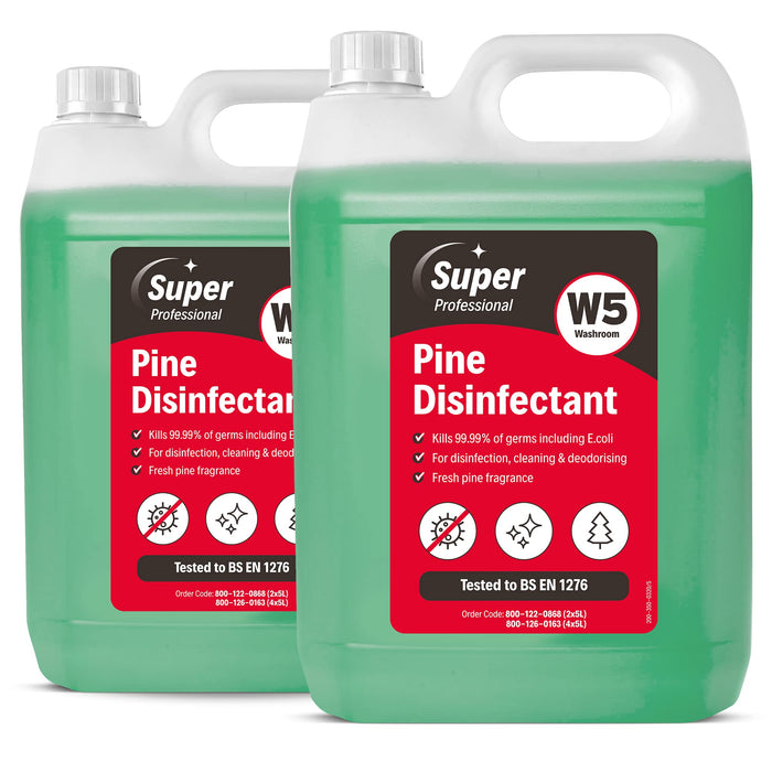 Super Professional Products W5 Disinfectant Pine Fresh 5L 2 Bottles