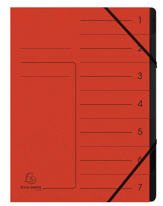 Exacompta Multipart File 541705E A4 Mottled Pressboard Red 24.5 (W) x 0.5 (D) x 32 (H) cm Pack of 10