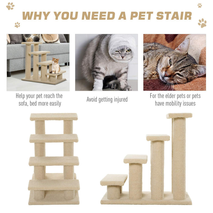 PawHut Pet Stairs Light Brown 430 mm x 635 mm x 600 mm