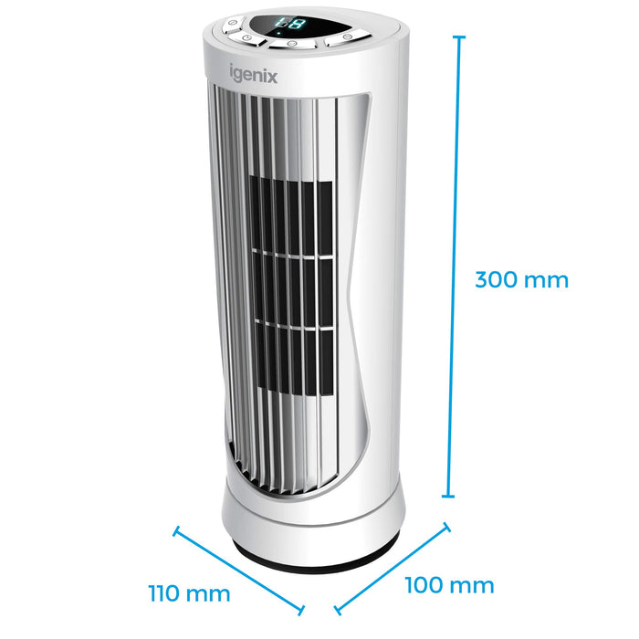 igenix Desk Fan Mini DF0022WH 22 W 12 inch Silver, White 1 Speed Settings 11 x 10 x 30 cm