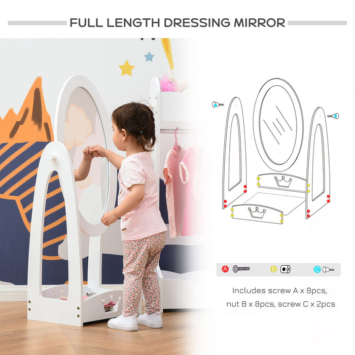 HOMCOM Kids Dressing Mirror for 3 to 8 Years Old