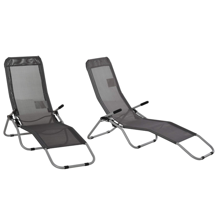 OutSunny Texteline, Steel Lounge Chair 84B-580CG Grey