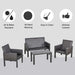 OutSunny Set Rattan Sofa and Table Deep Grey