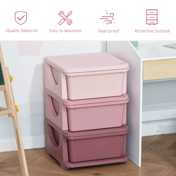 HOMCOM Kids Storage Box Pink 37 x 56.5 cm