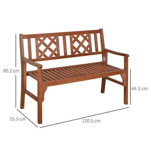 OutSunny Bench 555 x 1,205 x 902 mm Poplar Wood Brown